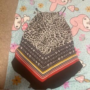 by & by Animal Print Tank Top with Colorful Stripes and Geometric Patterns